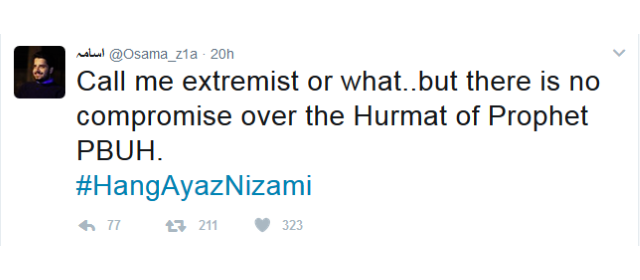 Twitter Attack on Ayaz Nizami