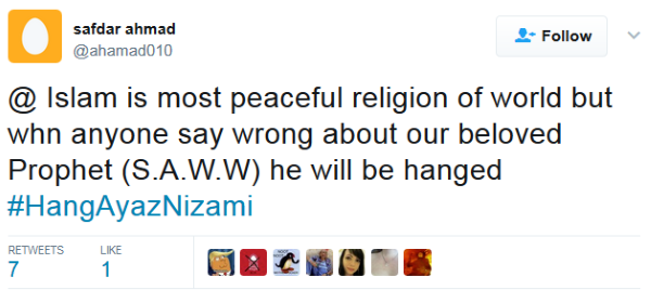 Twitter Attack on Ayaz Nizami