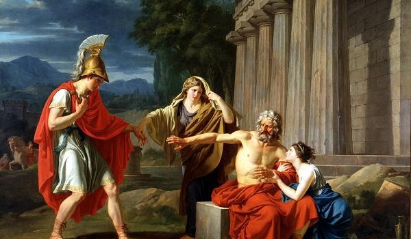 Painting: Oedipus at Colonus, by Jean-Antoine-Théodore Giroust. Dallas Museum of Art